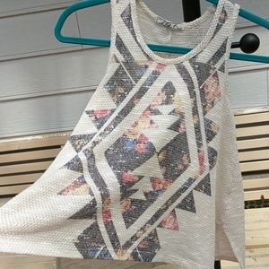Boho Festival Knit Aztec Tank Top ! Chloe K - XS !